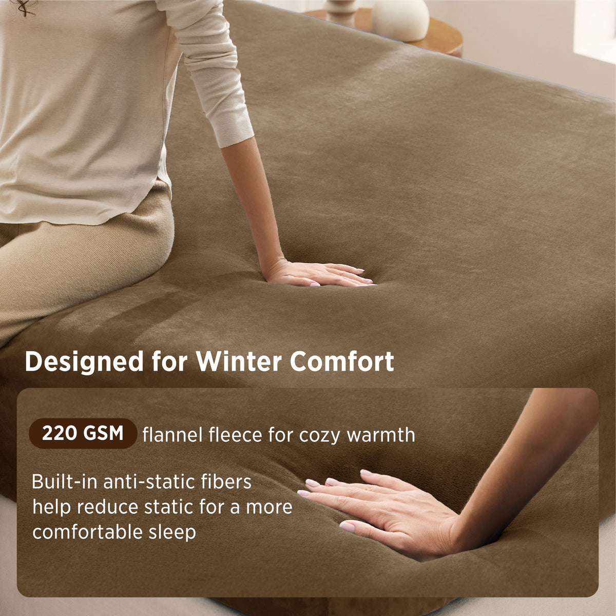 220 GSM Anti-Static Flannel Fitted Sheet