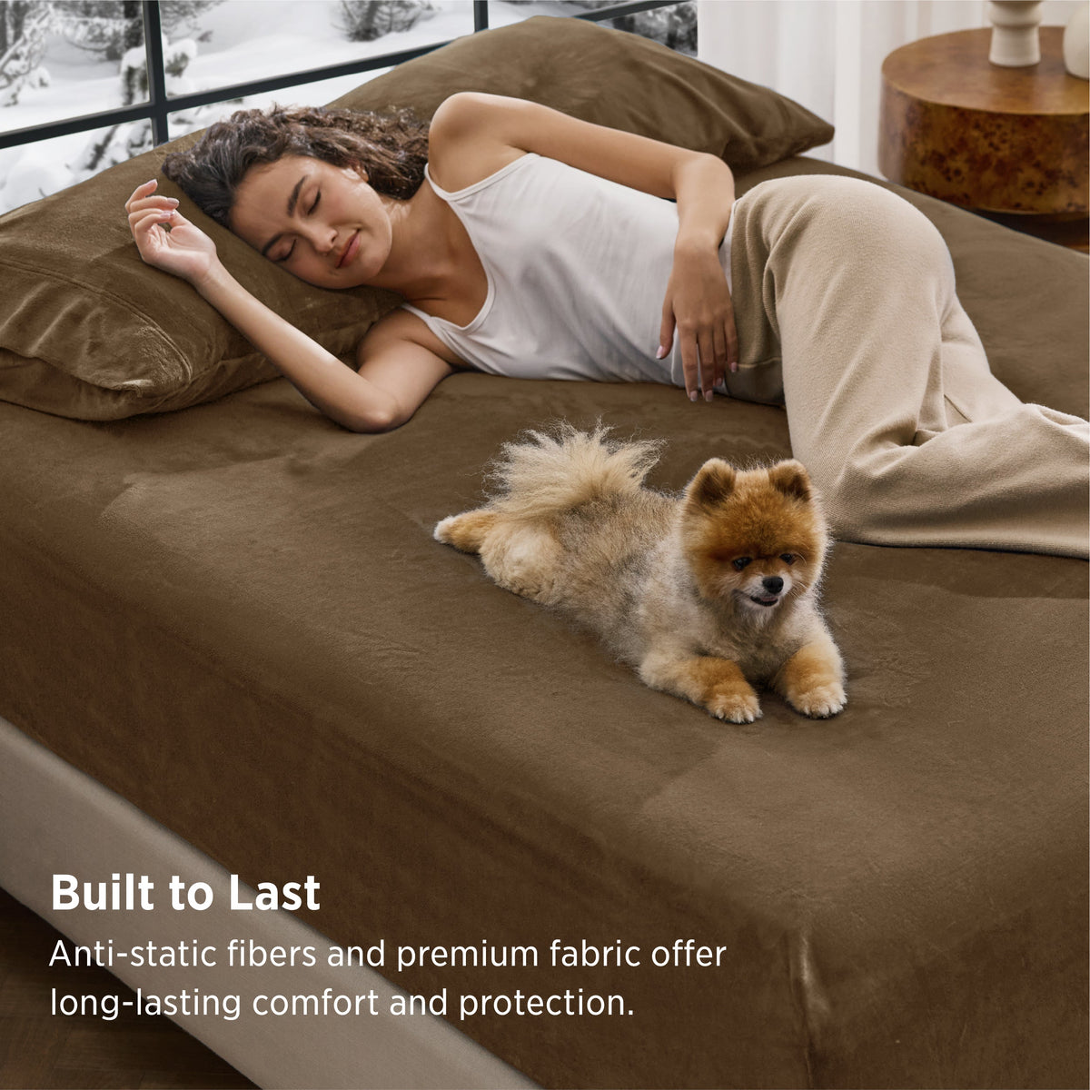 220 GSM Anti-Static Flannel Fitted Sheet