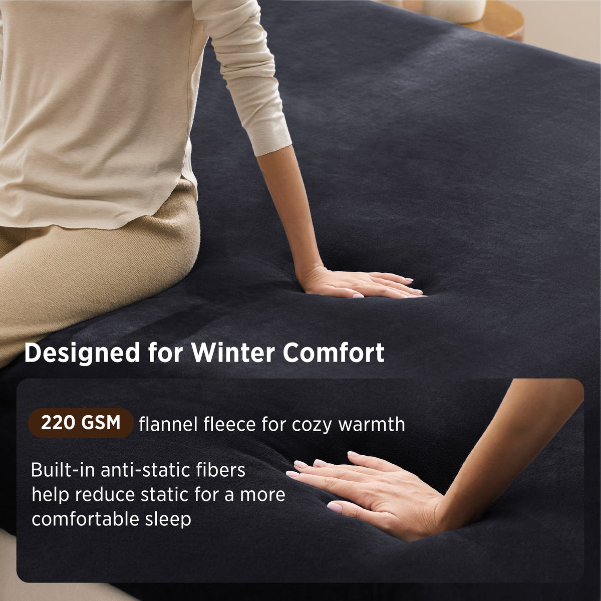 220 GSM Anti-Static Flannel Fitted Sheet