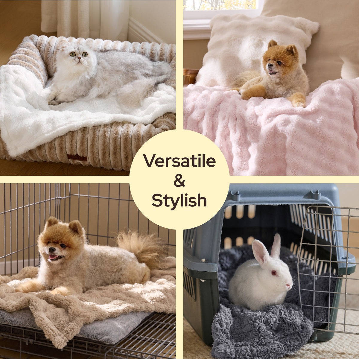 Bubble Fleece Pet Blanket Set