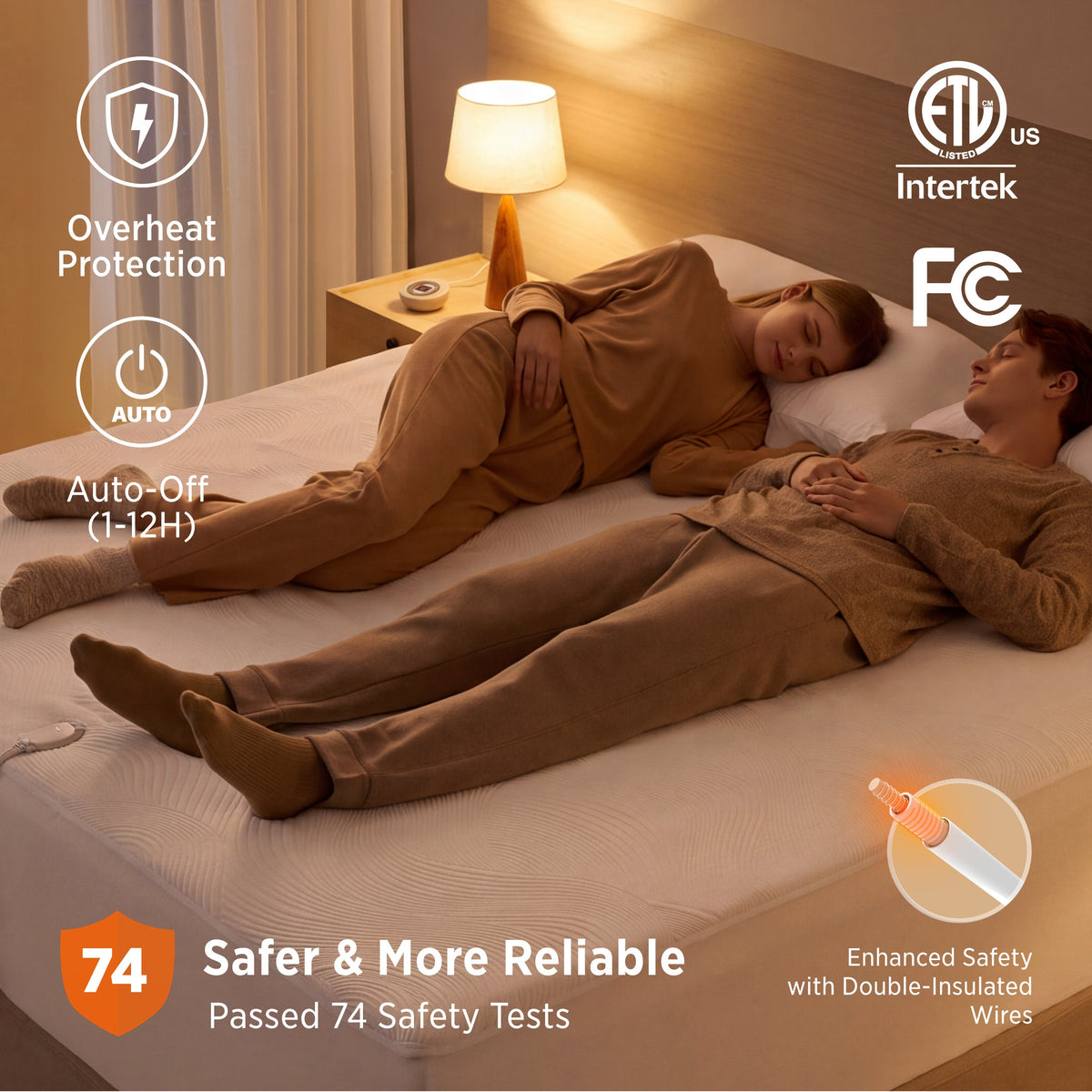 Luxury Jacquard Heated Mattress Pad